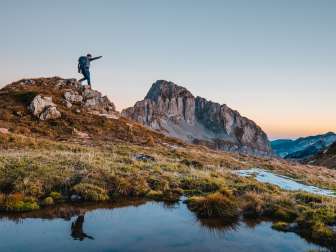 Golden fall, round tour, Murgsee, Murg, mountain hut, long-distance hiking