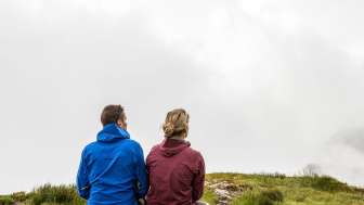 Hike, Fog, Alpine hike, Mountains