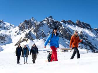 Snow, mountains, family outing