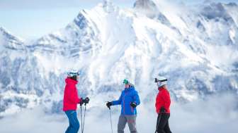 Skiers on the Flumserberg