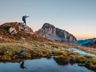 Golden fall, round tour, Murgsee, Murg, mountain hut, long-distance hiking