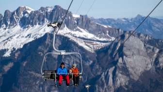 Snow, mountains, family outing