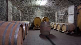 Barrique cellar from the Gonzen winery