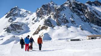 Snow, mountains, family outing