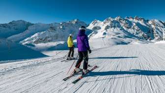 Pizol, winter, snow, blue sky, Pizolbahnen, morning mood, skiing, piste
