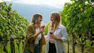 Fläsch, backpack wine tasting, Bündner Herrschaft, Maienfeld, wine drinking, picnic backpack, wine tasting, fall