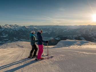Winter magic, Pizol, pleasure skiing, snow, blue sky, mountains, snow-covered fir trees, sun, valley, snow-covered mountains, Alps, views, summits