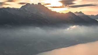 Walenstadtberg, Walensee, Alp Schrina, evening mood, autumn