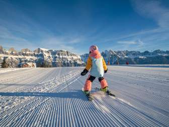 Children, snow, family skiing
