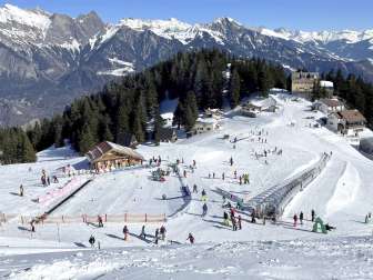 Children's practice slope in the Pizol ski area