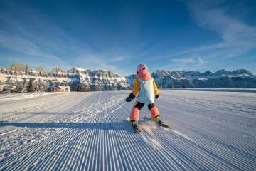 Children, snow, family skiing