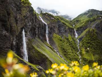 Batöni waterfalls in the Weisstannental valley